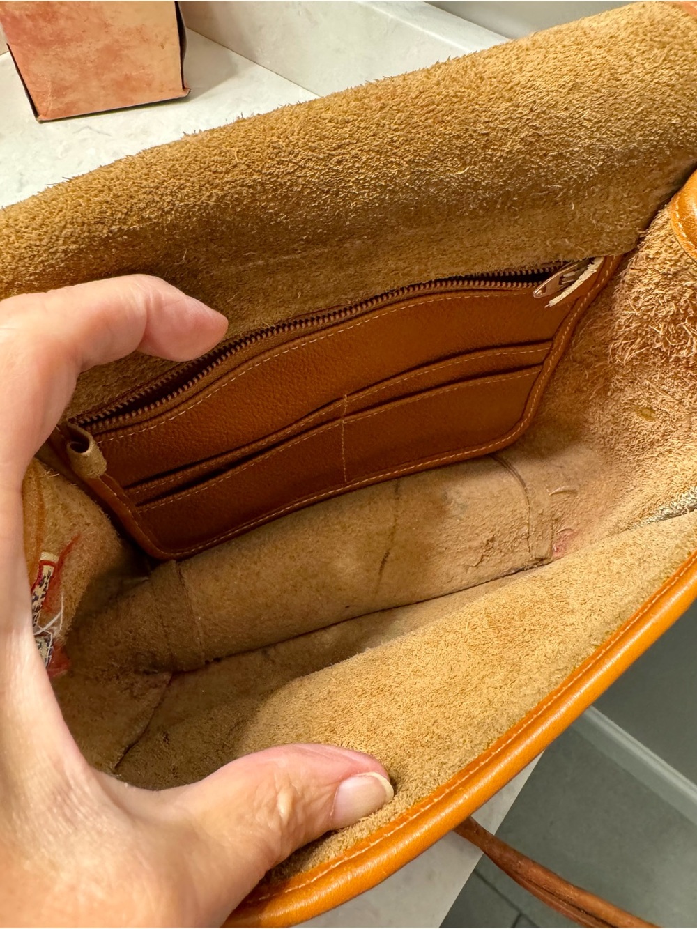 Vintage Dooney & Bourke Brown Leather Pebbled Crossbody Buckle Closure Purse Bag - Picture 11 of 14